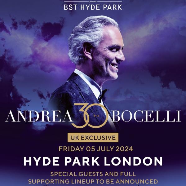 Bocelli Hyde Park poster